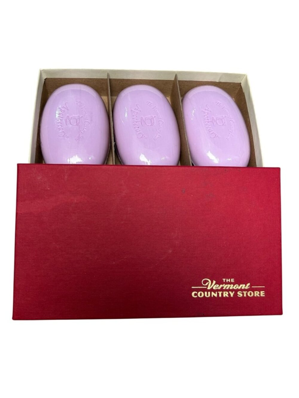 NEW The Vermont Country Store English Lavender Moisturizing Soap Set Of 3 Bars